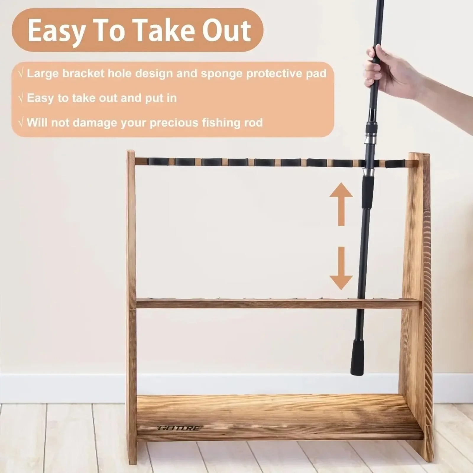 Goture 10 Slots Carbonized Pin - Fishing Rod Rack recension och pris
