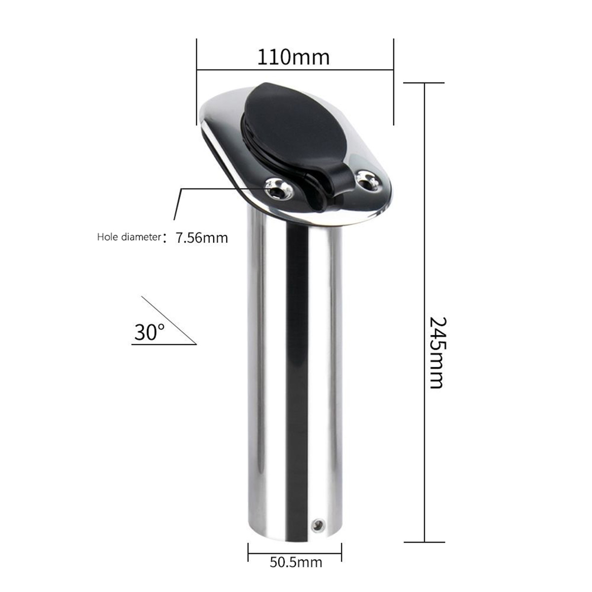 Stainless Steel Fixed-Angle (1 - Fishing Rod Holder recension och pris