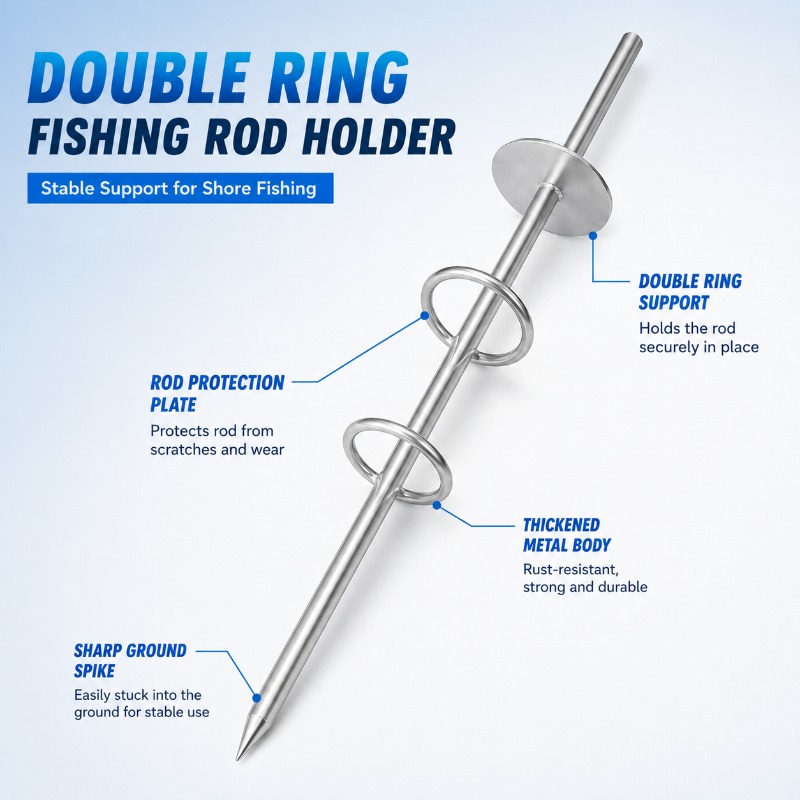 Double Ring Fishing Rod Holder - Fishing Rod Rack recension och pris